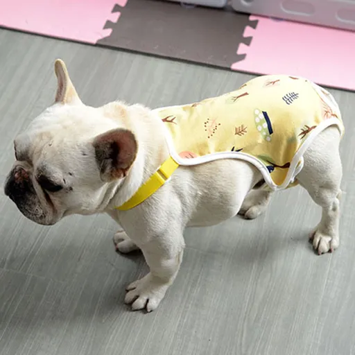 Pet Sanitary Pants Adjustable Band Menstruation Shorts Washable Dog Diaper Pet Physiological Pants for Indoor L Yellow
