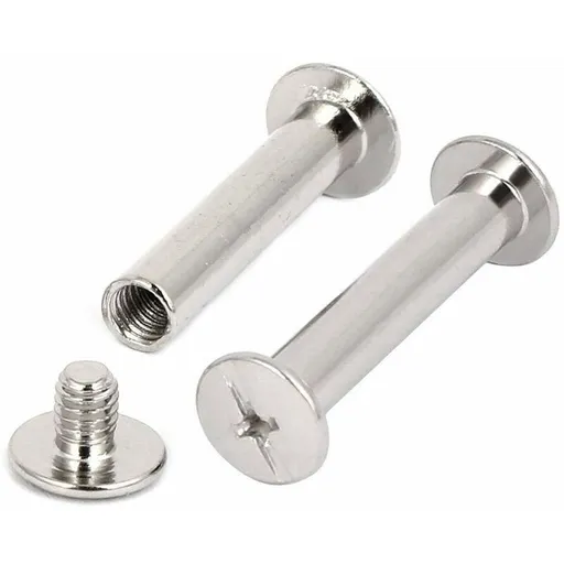 Binding Chicago Screws, 30 Sets Metal Chicago Button Binding Screws Assortment Kit Nickel Plated Binding Screws Binder