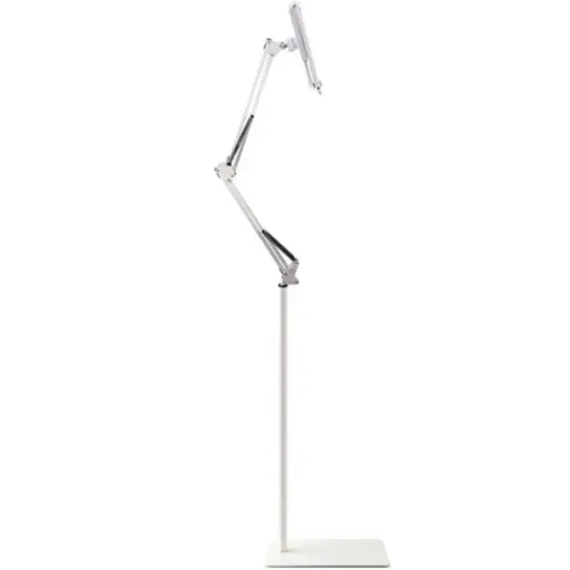 Hands Free Floor Stand Adjustable Bed Clip Holder For Tablet iPad iPhone Switch - 175cm White(Floor Cantilever Stand
