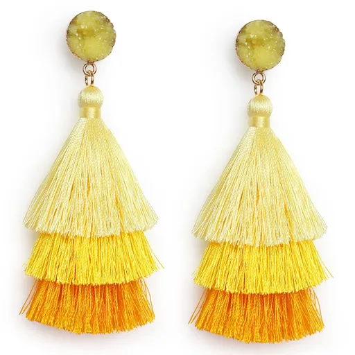 Colorful Layered Tassel Earrings Bohemian Tiered Tassel Dangle Drop Earrings for Women Teen Girls Christmas Mother's Day Gift