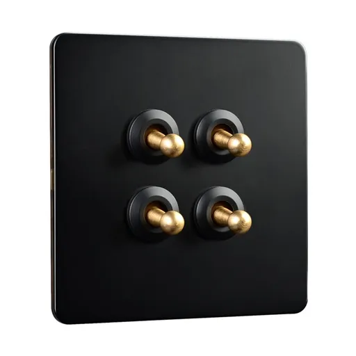 86 Type Stainless Steel Panel Wall Toggle Light Switch Brass Rod 1Way 2Way 2 Gang Smile Home 4 Gang