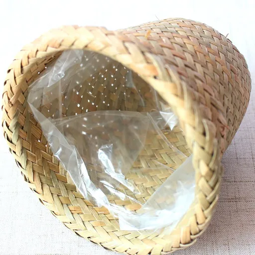 2PCS Natural Seaweed Weave Basket Pastoral Rattan Vase Bamboo Weaving Room Flower Arranger Dried Flower Vase Decoration