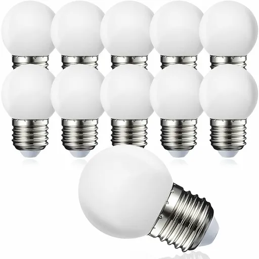 Pack Of 10 E27 G45 LED Globe - Warm White 3000K - 5W G45 - Matte Polycarbonate Shell - Non-Dimmable [Energy Class G]