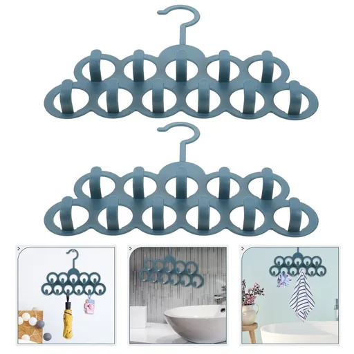 Dark Blue PP Closet Hanger for Small Items and Accessories 2Pcs