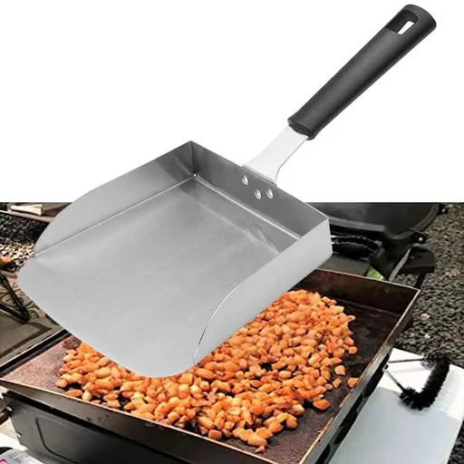 Stainless Food Mover Flat Top Grill Accessories Steel Griddle Scraper Tool Large Griddle Spatula Fried Food Scoop Stir Spatula