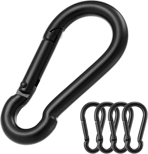 4Pcs Stainless Steel Spring Snap Hook Carabiner 304 Stainless Steel Heavy Duty Clips for Backpack Hiking Camping
