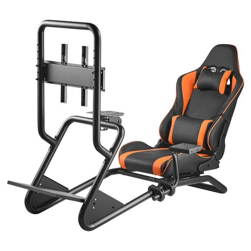 Racing Wheel Stand, Heavy-Duty Simulator Cockpit Steering Wheel Stand with Monitor Stand, Fit Logitech G25,G27,G29,G920,G923, Thrustmaster T300RS,TX F458,T500RS,T3PA-PRO (F1/GT) and CSR Pedals