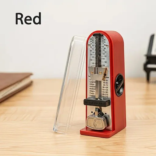 Portable Mini Mechanical Metronome – Battery-Free Instrument Beat Keeper, Universal Rhythm Training Aid for Piano, Guitar, Ukulele, and Wind Instruments(RED)