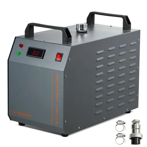 Industrial Water Chiller, CW-3000(PRO), 150W Air-Cooled Industrial Water Cooler Cooling System with 12L Water Tank Capacity 18 L/min Max Flow Rate, for Laser Engraving Machine Cooling Machine