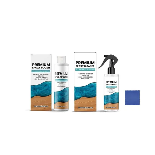 Epoxy Resin Polishing Compound, Specially Formulated for Epoxy Resin and High Gloss Finishes, 1PC with Nozzle+1PC without Nozzle, with Wiping Rag