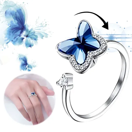 Anxiety Rings Adjustable Open Ring Rotatable Worry Ring Stress Relief Stackable Rings Fidget Jewelry