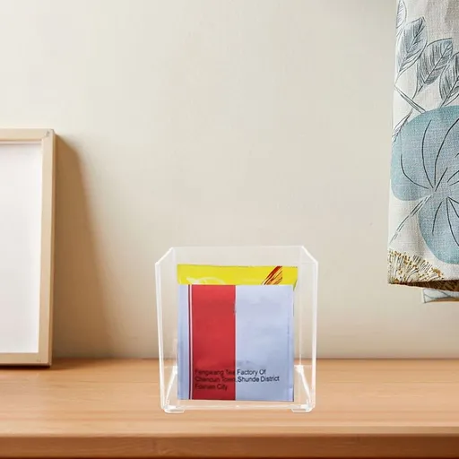 Clear Acrylic Tea Bag Storage Box, Sturdy Organizer for Home, Modern Design