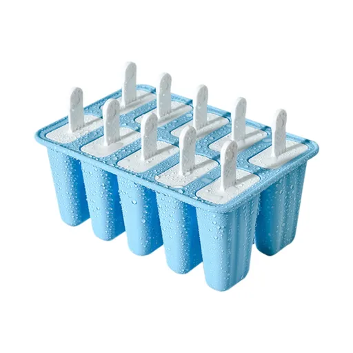Popsicle Mould, Popsicle Molds 10 Pieces Silicone Ice Molds BPA Free Popsicle Mold Reusable Easy Release Ice Make Light Blue