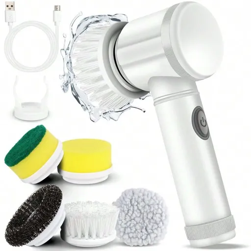 Electric Cleaning Brush, Electric Spin Scrubber with 5 Brush Heads, for Cleaning Kitchen, Bathtub, Dish, Sink, Window, Wall