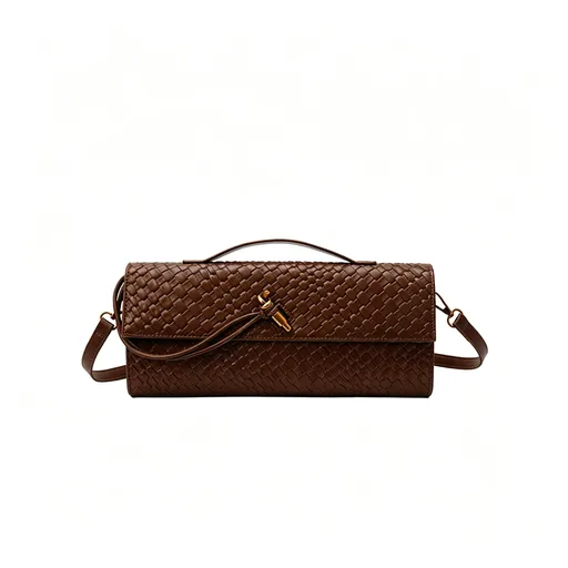 Woven Women Bag French Stick Bag Evening Organ Bag, Fashion Clutch Shoulder Crossbody Bag, Christmas Dating Gift, Coffee