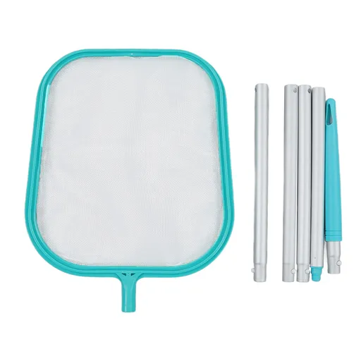 Pool Skimmer Net Detachable Lake Blue Professional Pool Cleaning Net with 5 Splicing Rods for Swimming Pool Fountains