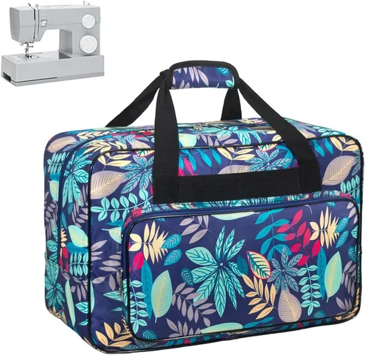 Sewing Machine Bag, Sewing Case, Carrying Bag, Universal Storage Bag, With Compartments and Handle, Light Blue, 46 x 23 x 32 cm