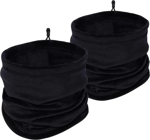 2 Pack Kids Neck Warmer Winter Fleece Gators Cold Weather Face Mask for Boys Girls Youth Neck Gaiter