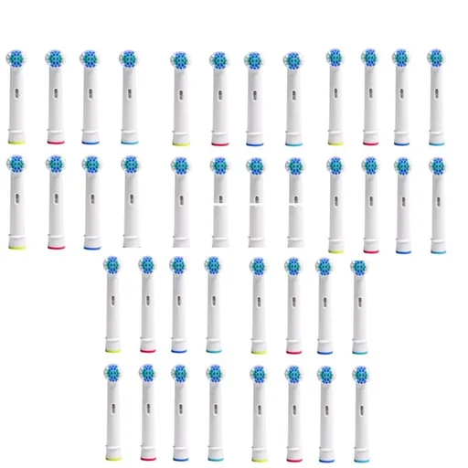 40pcs 3D Whitening Replacement Brush Heads Compatible with Oral-B Toothbrush