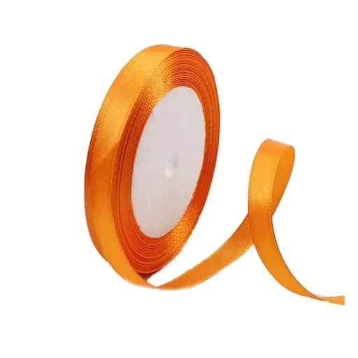 10mm Width Satin Hair Ribbon Wedding Party Decoration Gift Banquet 5m - Orange