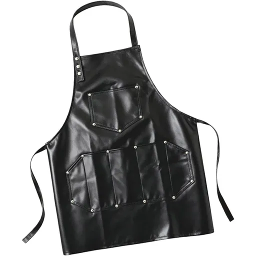 Professional Leather Hair Cutting Hairdressing Apron for Hairstylist - Multi-use, Adjustable with pockets (Black)