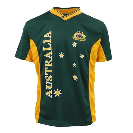 Polo Shirt Breathable Stretch Polyester Australia Day Souvenir Green L
