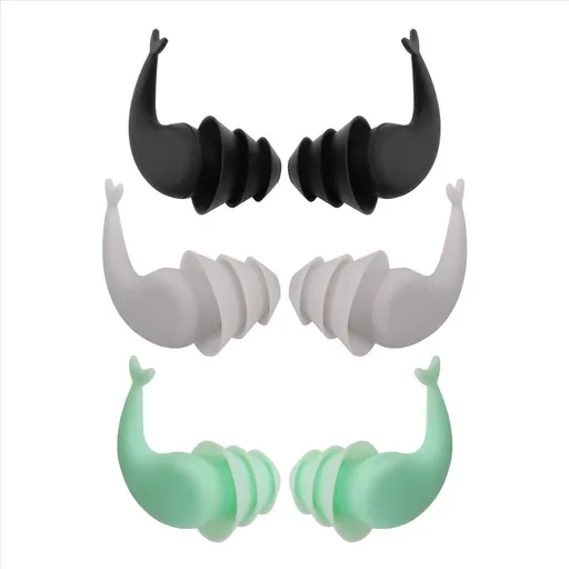 3 Pairs Great Waterproof Ultra Comfy Earplugs,Swimming Ear Plugs,Reusable Silicone Ear Plugs for