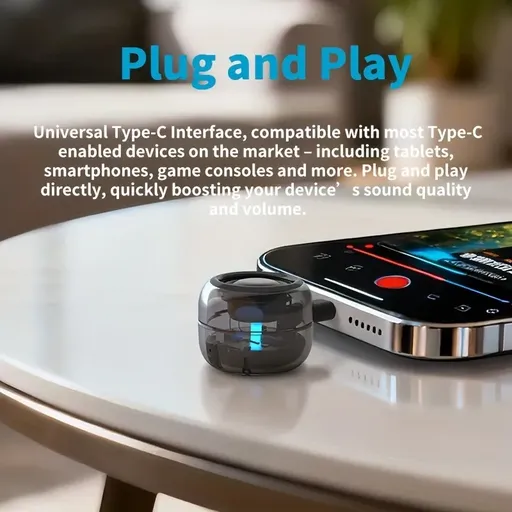 Cyberpunk Mini Type-C Speaker & Microphone – Plug & Play, No Charging Needed, the Eye of Sound in Your Pocket.