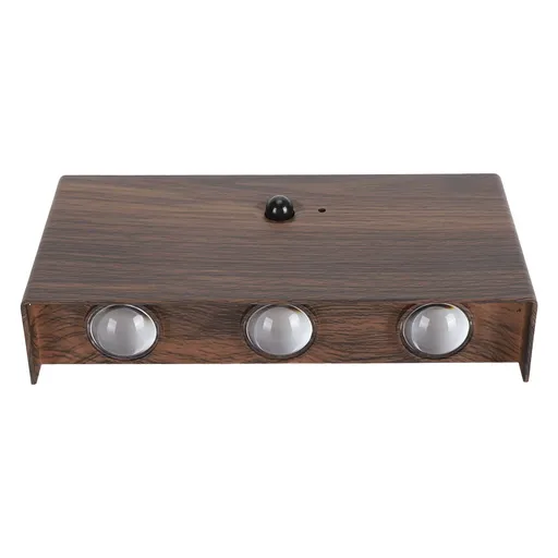Battery Operated Wall Sconce Rechargeable Motion Sensor Indoor Wall Lights LED Magnetic Up Down Wall Lamp with Touch Switch Walnut Wood Color