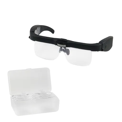 Magnifier, Headband Magnifying Glass with Interchangeable Lenses 3 LED Handsfree Head Mount Magnifier for Close Work Sewing Crafts