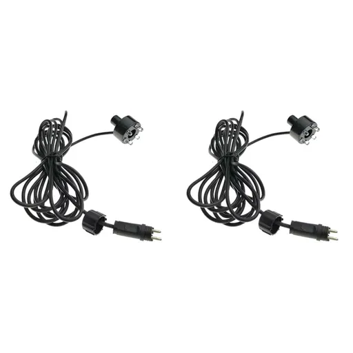 2X RGB 6 LED AC12V Water Fountain Light with 2Pin Connection Underwater Pond Lights Water Feature Lights for Pool