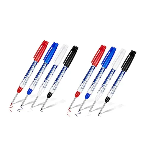 8 Pcs Deep Reach Markers Long Nose Marker Waterproof Deep Hole Marker 30 mm Reach Permanent Markers, 4 Colors