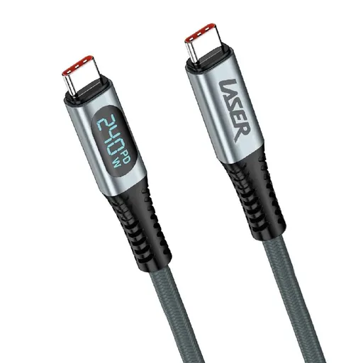 Laser 240W USB-C to USB-C LCD Braided Cable 1M