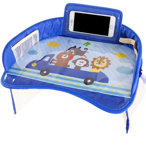 Mu suo Cartoon Car Seat Dining Table Oxford Cloth Fold Blue happy trip