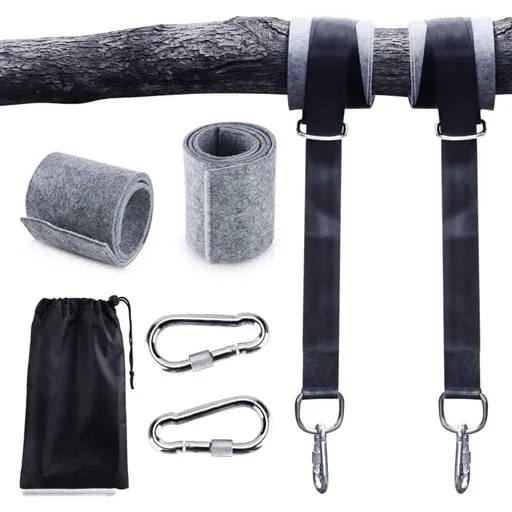 Swing bracket, hammock bracket, attachment set for hanging chair with max. 200 kg in tear-resistant polyester with 2 protective pads for shoulder and