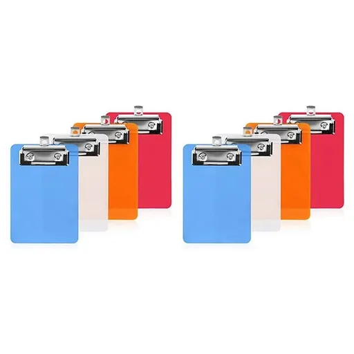 4inch X 6inch Clipboard, 8Pcs Small Clipboards, Clip Board Notepads Memo Size Pocket Plastic Clipboard
