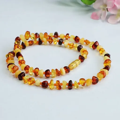 Natural Baltic Amber necklace for Adults Women or Men/Baroque Shape Polished Amber Beads Certified Amber
