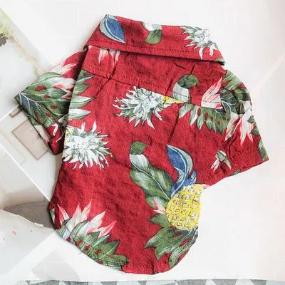 Pet Shirt Hawaii Print Odd Pet Dog Cat Red XS