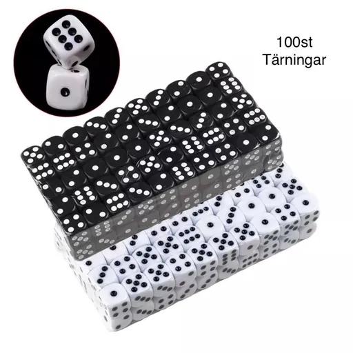 100-pack Black Dice, Six-sided for Party Games Puzzles