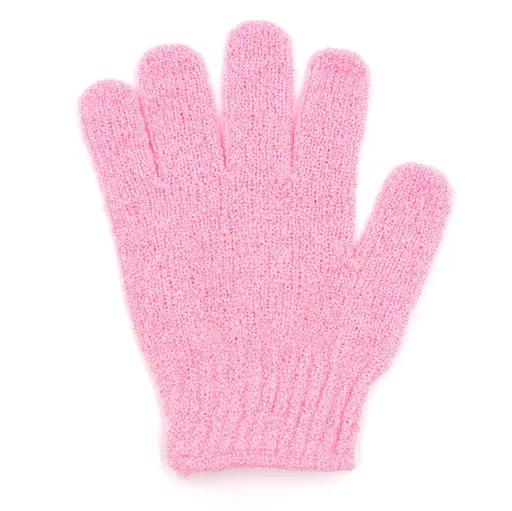1 Pair Exfoliating Bath Gloves, Body Scrub Mitts for Shower Cleansing and Massage, 5.9 x 7.28 in, Hot Pink, for Home Bath and Body Care