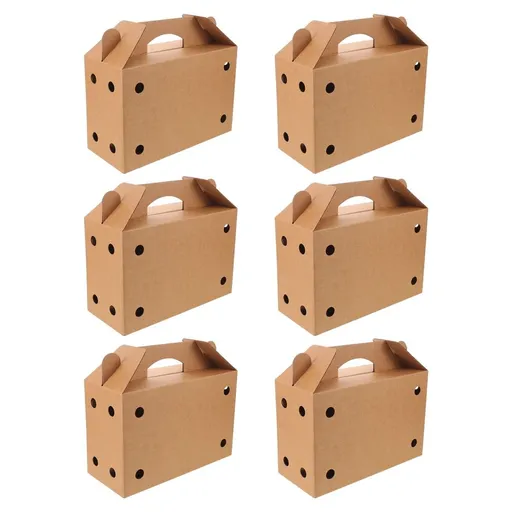 6Pcs Bird Shipping Cardboard Box with Handle Lightweight Breathable Pet Transport Carrier