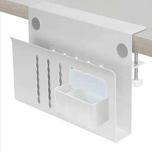 Desk Side Storage, Under Desk Storage, Steel Desk Hanging Organizer, Laptop Holder, with Pen Holder, No Drill Side Desk Organizer