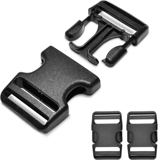 CooBigo 3pcs 1-1/2 Inch Plastic Buckle for Strap Replacment, Heavy Duty Belt Buckles Backpack Clips Luggage Webbing Straps Side Release Buckle Clasp