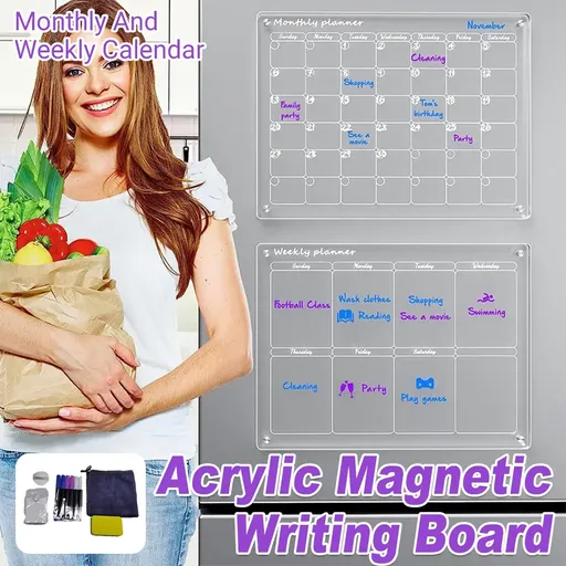 Magnetic Writing Board Transparent Acrylic Memo Board Reusable Note