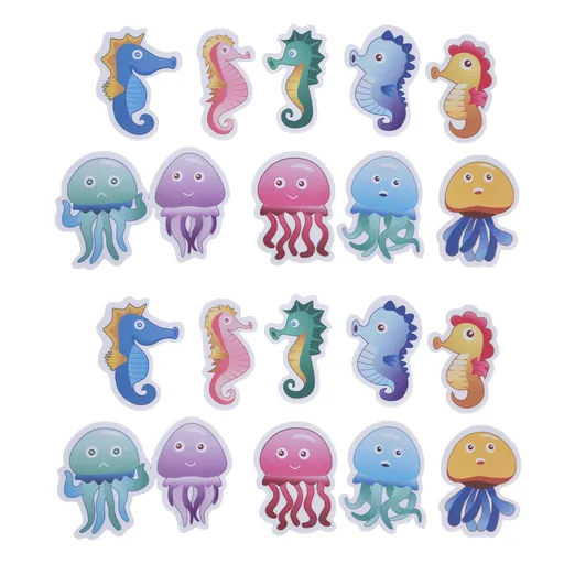 2 Set Bathroom Bathtub Stickers Children Room Decorative Wall Decal Sea Animal Nonslip Adhesive Appliques