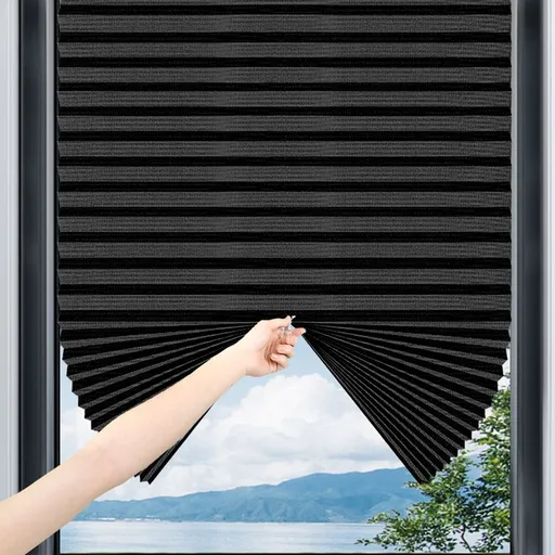 Window Shade for Sun Protection - Portable Roller Blind with Suction Cups for Easy No-Drill Installation, Heat Insulating Blackout Curtain for Car Home Office Bathroom Kitchen, 35x59 Inch