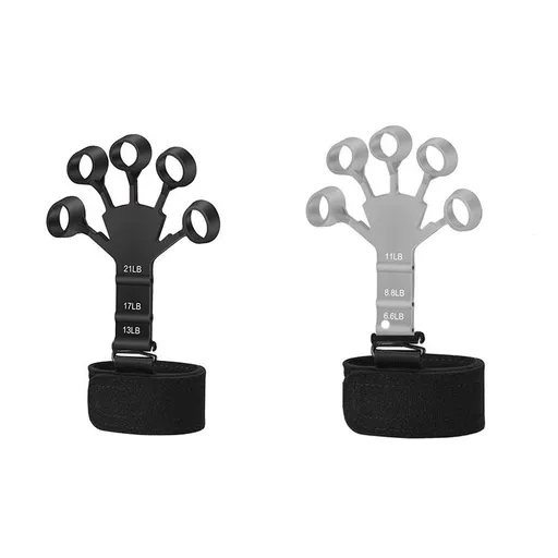 Grip Strength Trainer Finger Strengthener-Hand Strengthener Resistant Level Exerciser-Adjustable Hand for Therapy(Black+Grey)