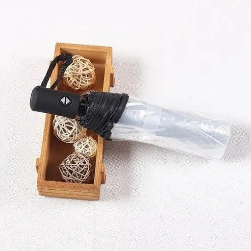 Full Automatic Folding Transparent Auto Open Close Umbrella Travel Umbrella Tri-fold Clear Rain Umbrella With Frosted Handle Clear