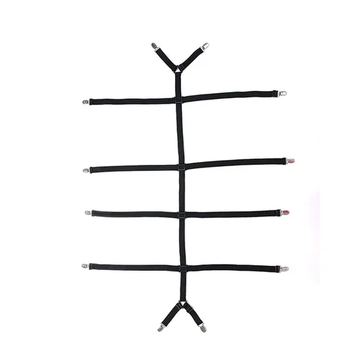 Bed Sheet Straps Adjustable Crisscross Sheet Clips Suspenders to Keep Your Bed Tidy, Suspenders to Keep Your Bed Tidy (Black)