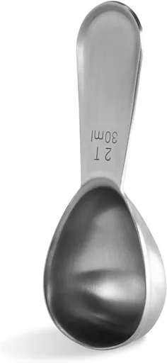 Coffee Scoop: 18/8 Stainless Steel Measuring Coffee Scoop 2 tablespoon, Short Handled Measure Scooper for Ground Coffee, Bean in Canister (Silver, 2Tbsp/30ml)